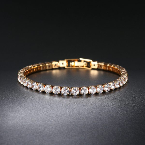 Zircon Single Round Full Diamonds Tennis Bracelet(5mm)