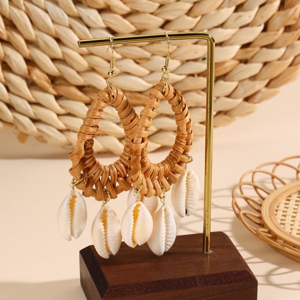 Explosive Bamboo and Rattan Hand-Woven Ethnic Earrings