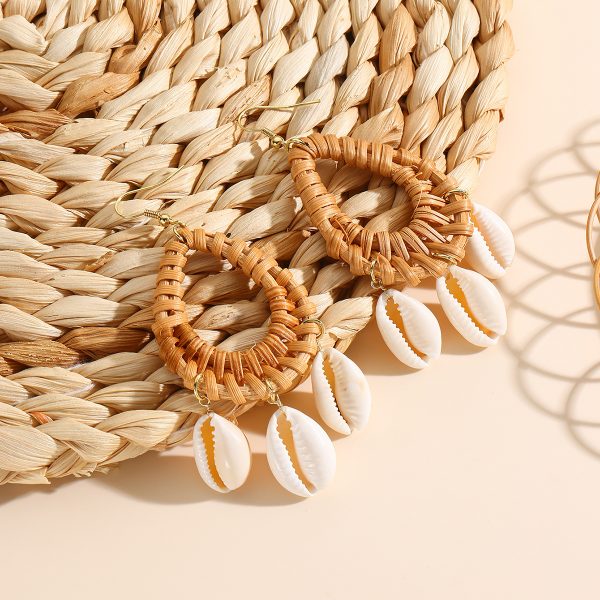 Explosive Bamboo and Rattan Hand-Woven Ethnic Earrings