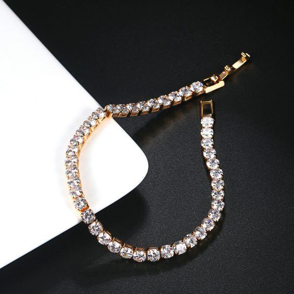 Zircon Single Round Full Diamonds Tennis Bracelet(5mm)