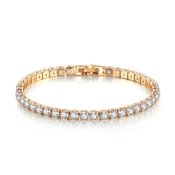 Zircon Single Round Full Diamonds Tennis Bracelet(5mm)