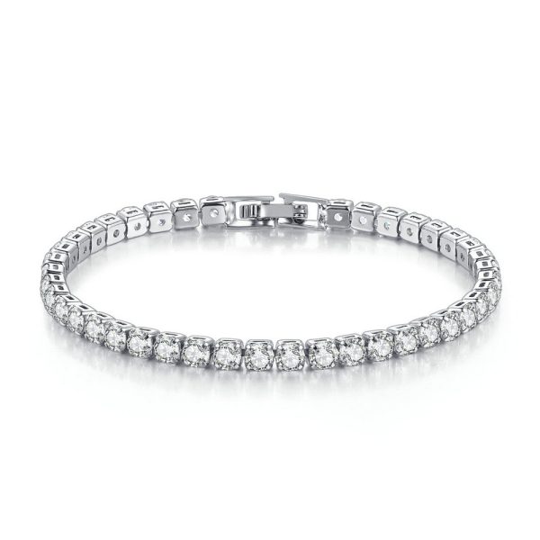 Zircon Single Round Full Diamonds Tennis Bracelet(5mm)