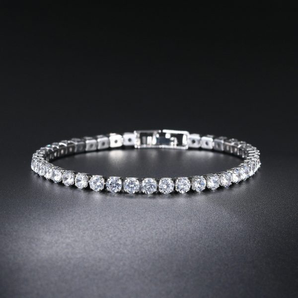 Zircon Single Round Full Diamonds Tennis Bracelet(5mm)