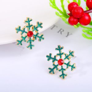 Christmas Snowflake Elk Santa Claus Earrings