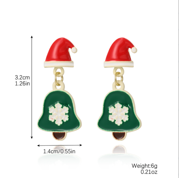 Stylish Commuter Christmas Earrings