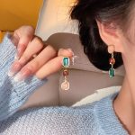 Troopers Claim Colored Gemstone Silver Unique Tassel Earrings