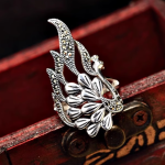 Vintage Silver Openwork Peacock Adjustable Ring