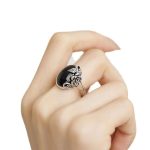 Women's Niche Light Luxury Black Rose Flower Open Rings