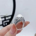 925 new filigree inlaid retro national tide flowers temperament literary model ring