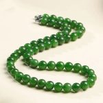 Xinjiang Hetian Round Ruyi Green Bead Necklace