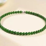 Xinjiang Hetian Round Ruyi Green Bead Necklace