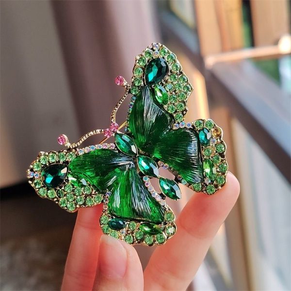 Premium Crystal Large Butterfly Fashion Brooch Antique High Grade Hundred Coat Corsage